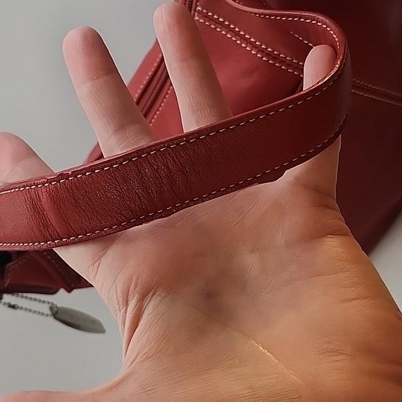 Tignanello Pebbled Leather Shoulder Bag Red NWOT - Picture 8 of 13